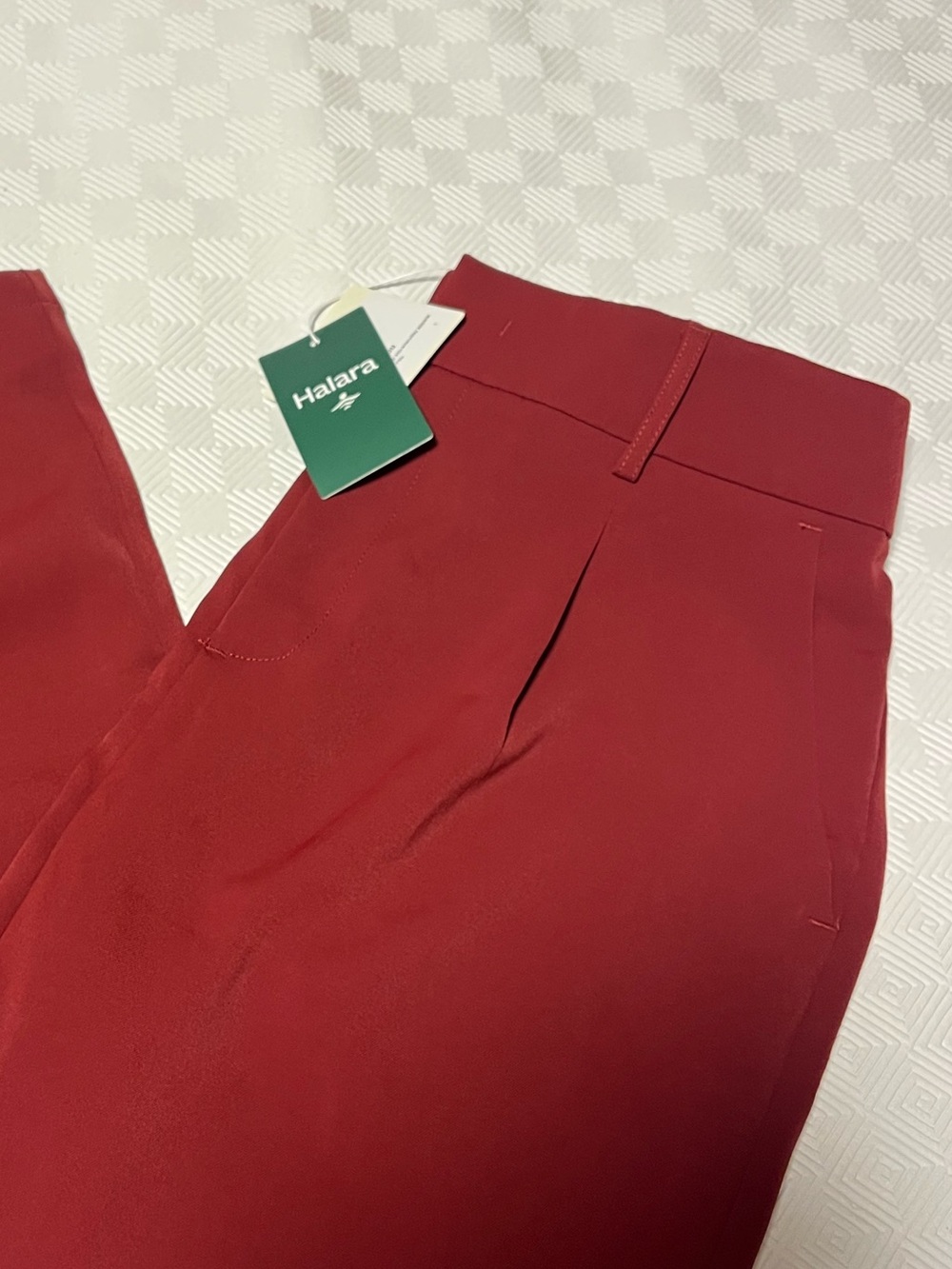 HALARA Burgundy Tailored High-Waist Pants